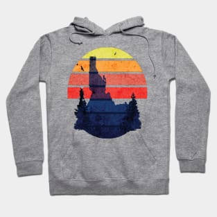 Vintage retro sunset art of zoo Hoodie